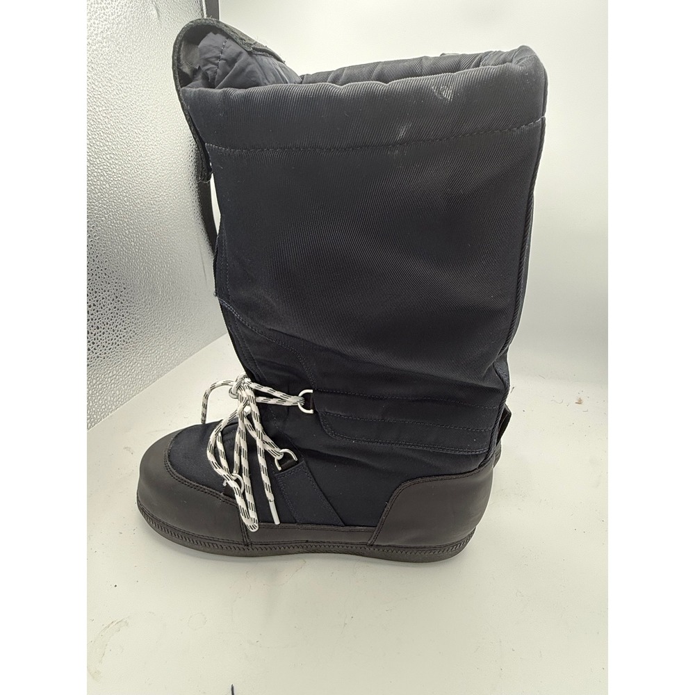 Hunter Original Snow Boots Black Nylon Tall Winter Zip Lace Up Boots - Picture 5 of 11